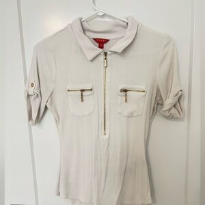 GUESS Women's White Button-Down Shirt
